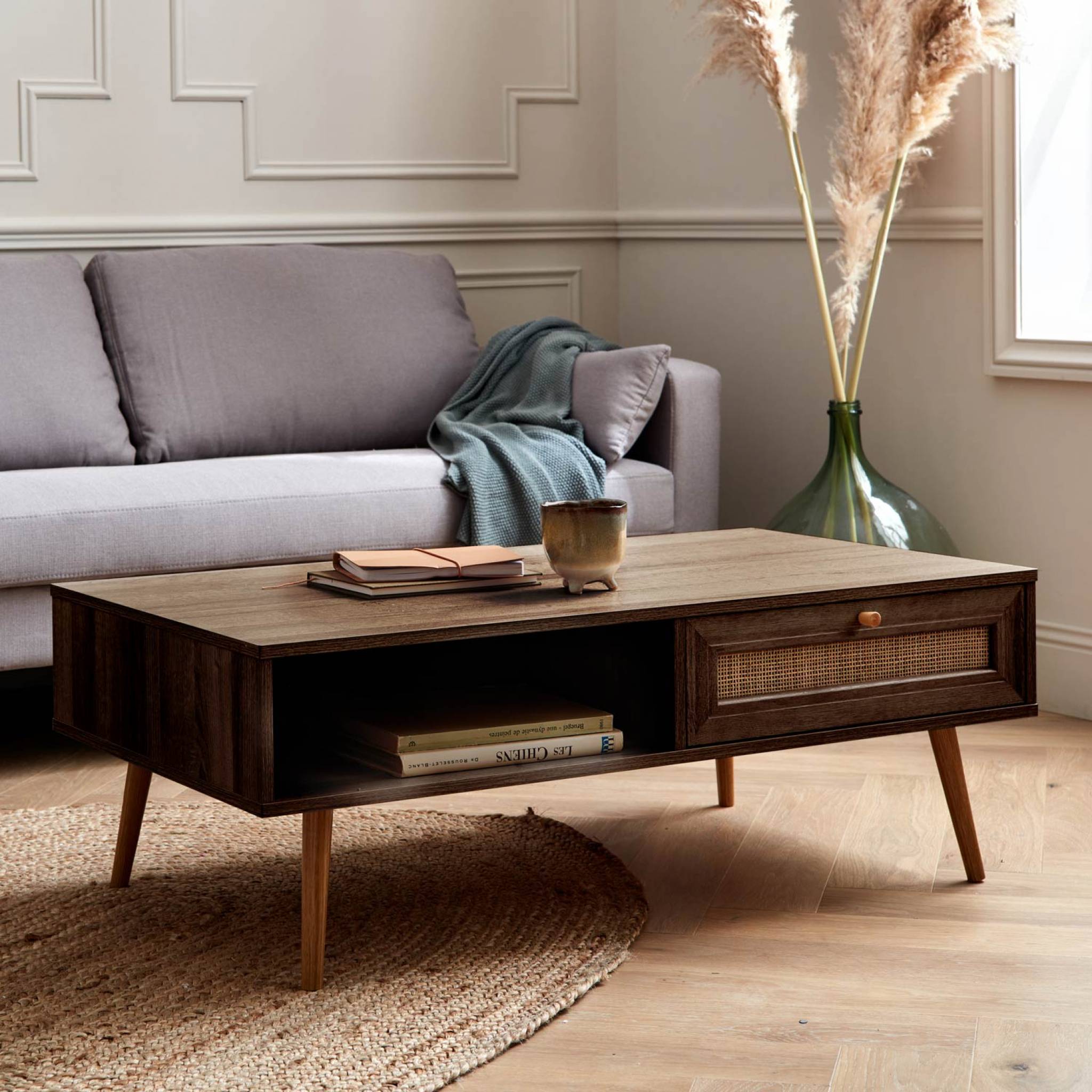 sweeek - Salontafel met rotan