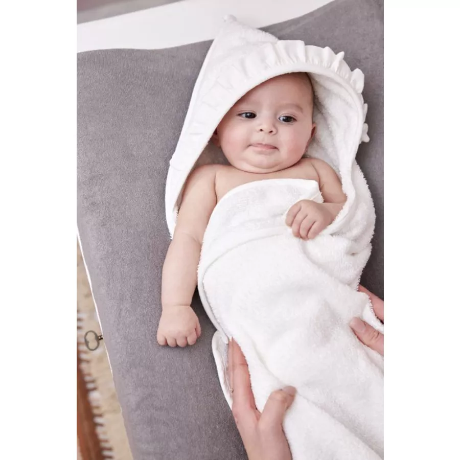 MEYCO Kapuzentuch Frottee Ruffle Offwhite