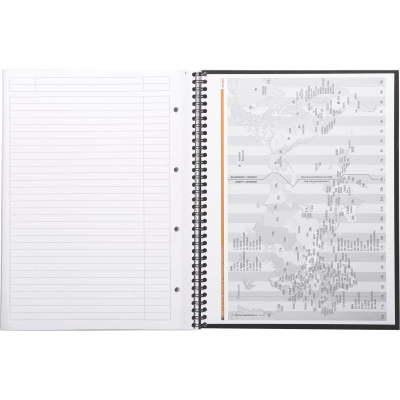 Cahier spirale Rhodia Notebook 22,5 x 29,7 cm ligné avec marge et cadre en-tête - 80 feuilles