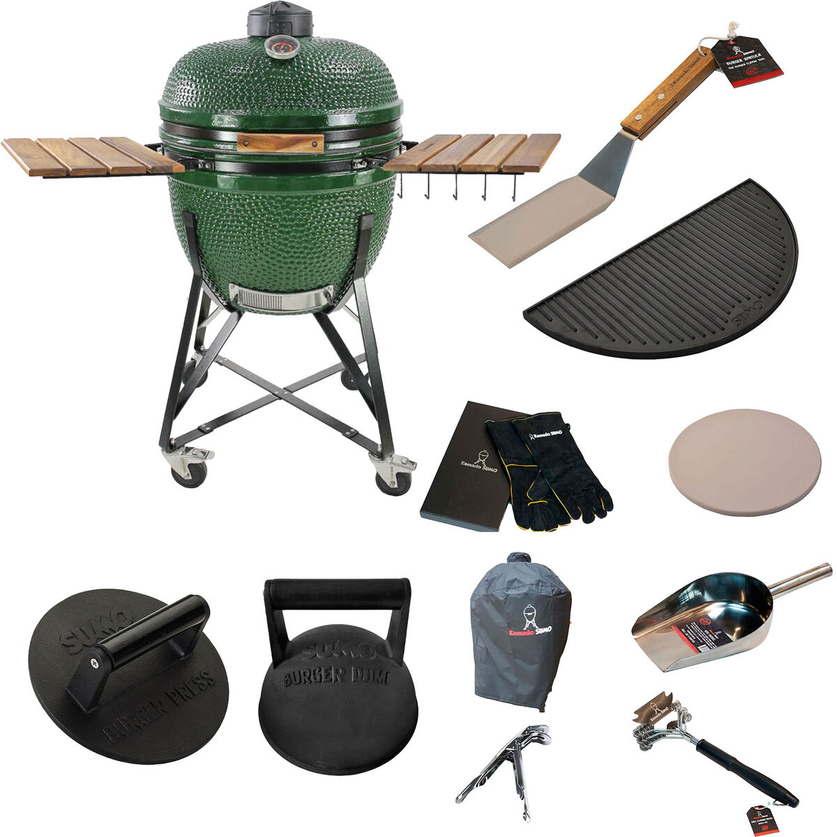 Kamado Sumo Maxi Grønn med smashpakke