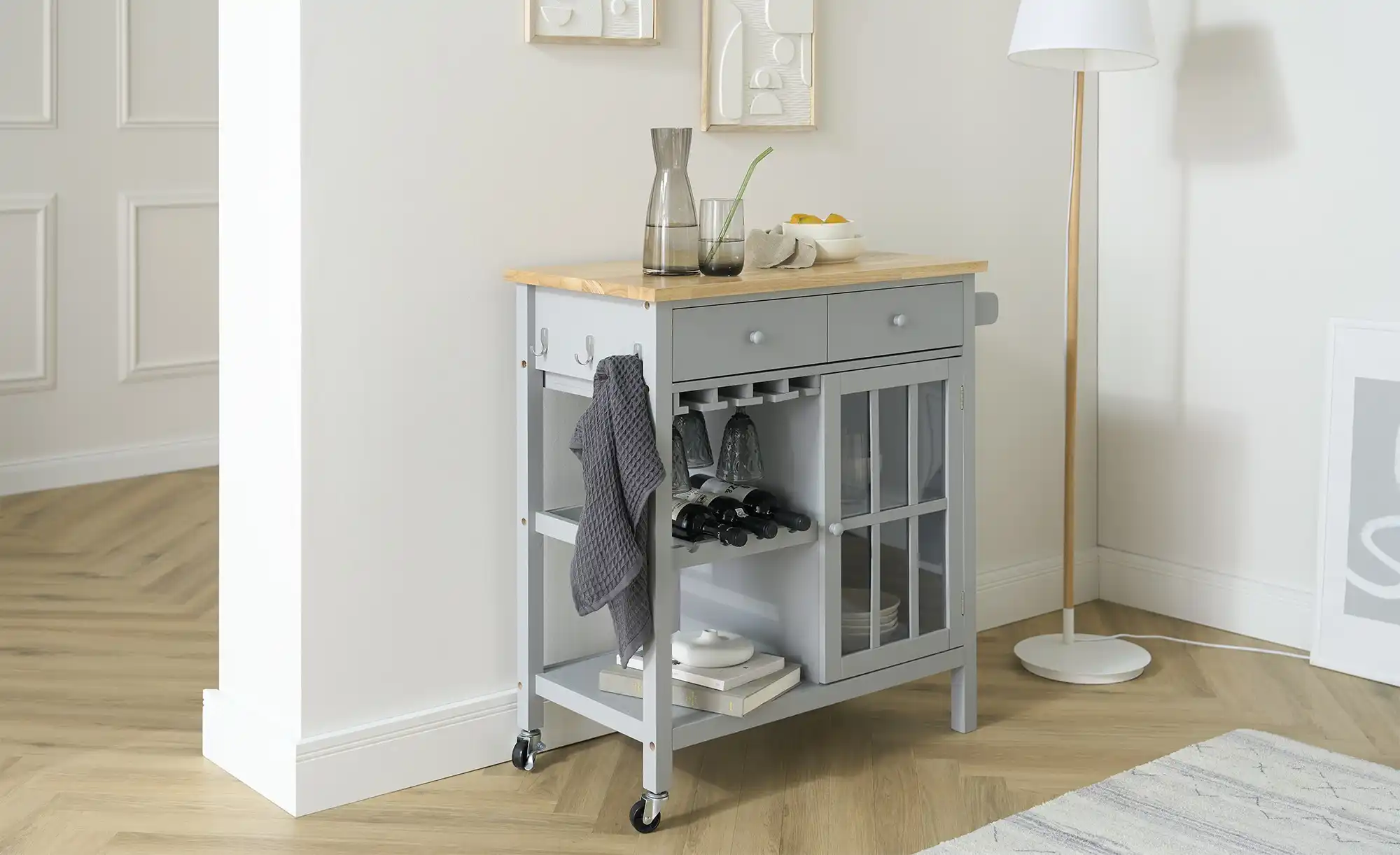 Servierwagen in Landhaus-Optik Butcher