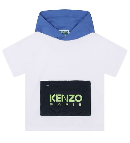 Kenzo T-shirt m. H?tte - Hvid m. Bl?/Navy