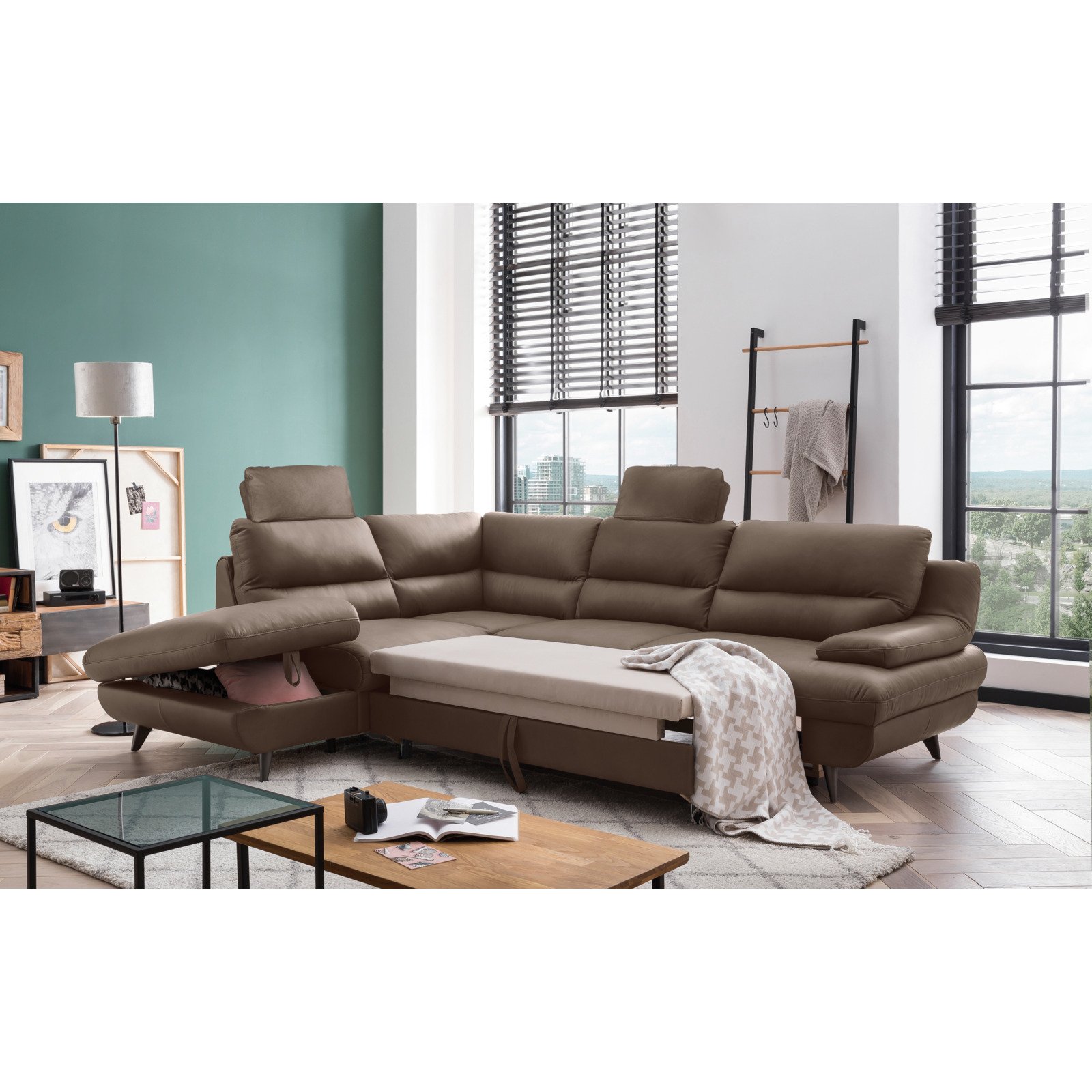 Ecksofa Pike Leder, Ottomane links mouse