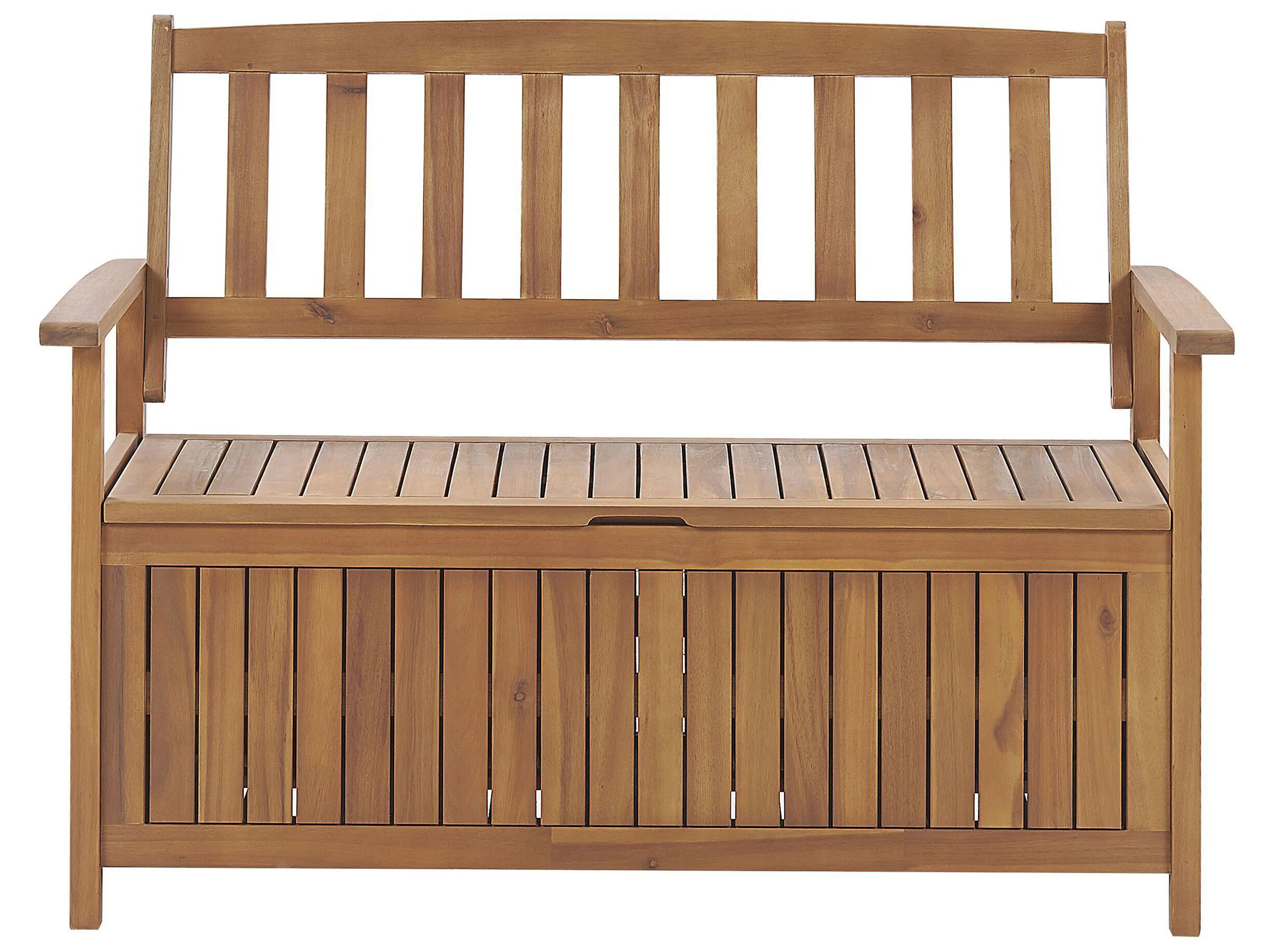 Tuinbank met zitkussen SOVANA 120 cm met opbergruimte Acaciahout Rood