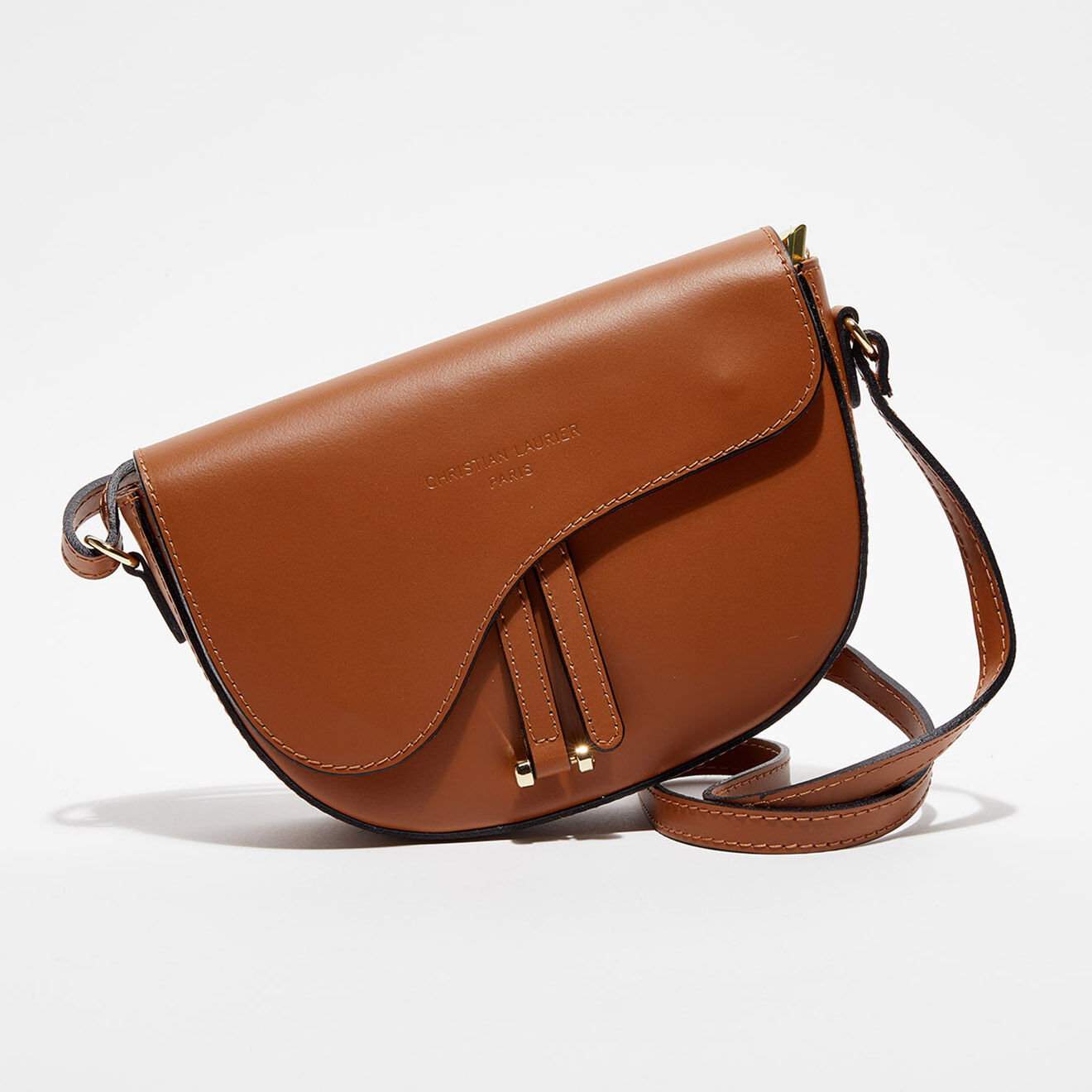 Christian Laurier Sac bandoulière en Cuir Kena camel -  22x16x5.5 cm