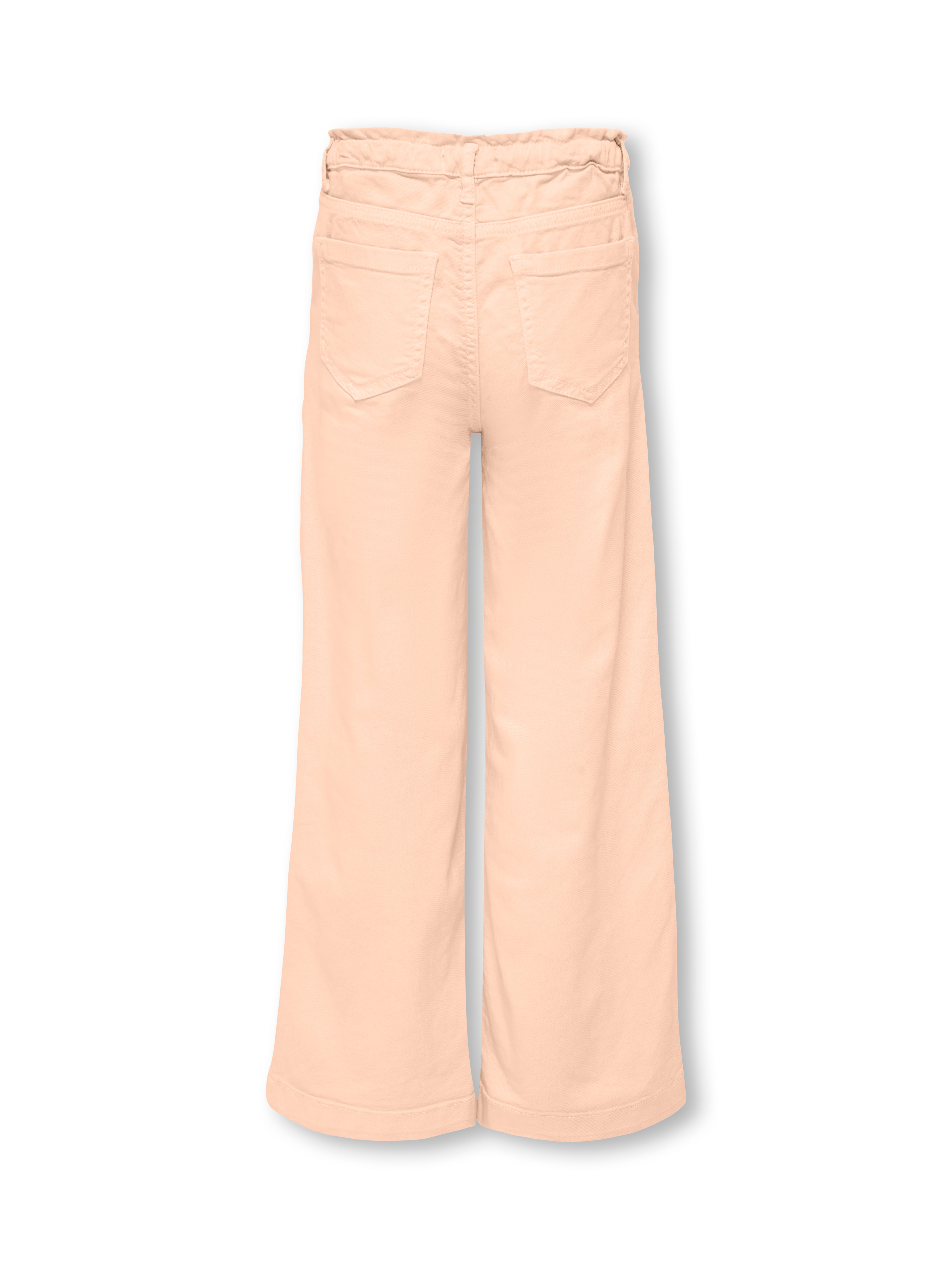 KOGNEW Mittlere Taille Verkürzt Hose mit weitem Beinschnitt Pale Peach
