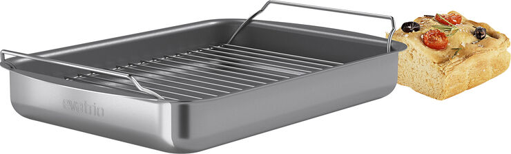Eva Trio Professionel bradepande med rist 35x25 cm keramisk Slip-Let® Grey