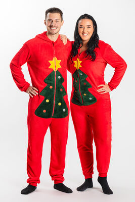 Luca & Lola Adult Albero Jumpsuit, Red Christmas
