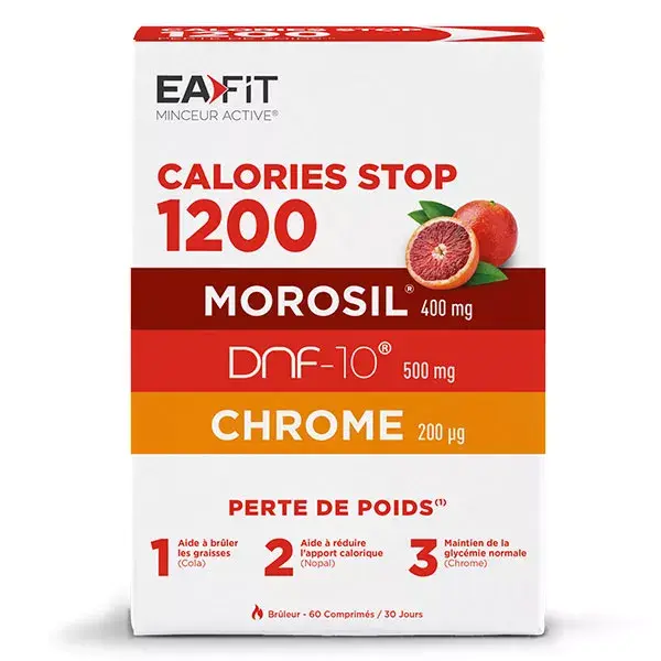 EaFit Minceur Active - Calories Stop 1200 - Perte de poids - Au Morosil - 60 Comprimés
