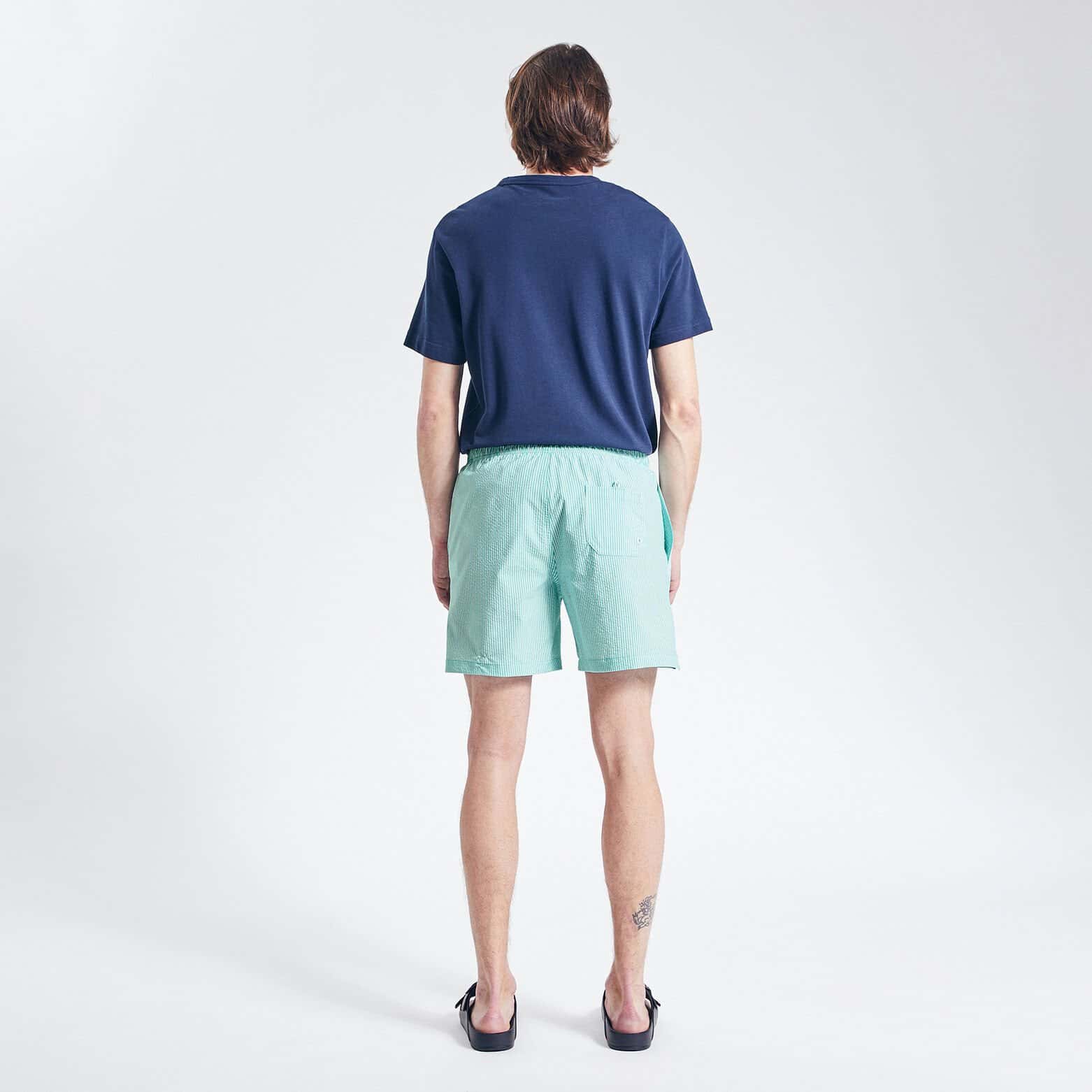 Maillot de bain rayure seersucker Bleu turquoise
