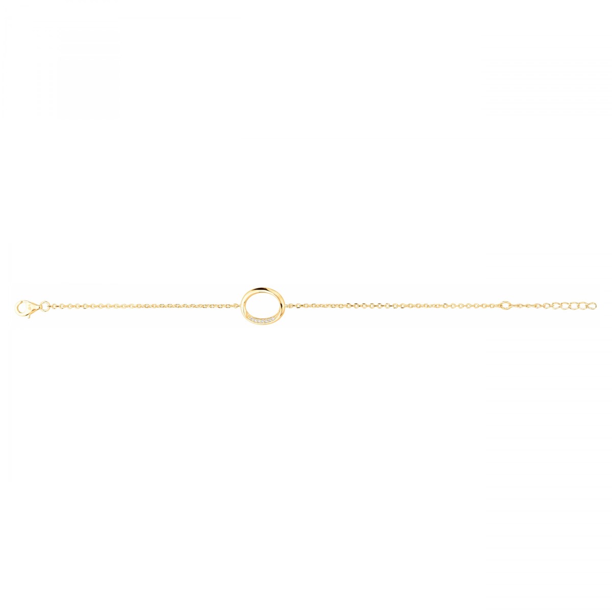 Bracelet souple en Plaqué Or avec oxyde de zirconium blanc