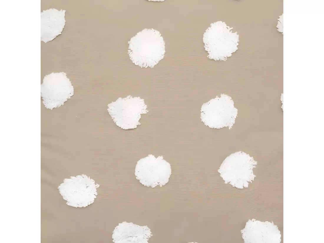 Coussin en Coton tufté de pompons 40 x 40 cm