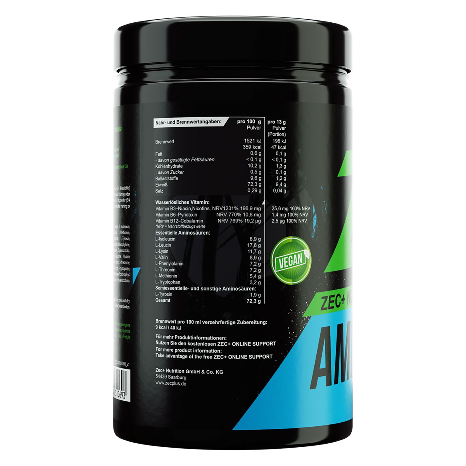 ZEC+ AMINO EAA Aminosäure Pulver Gurke-Holunder