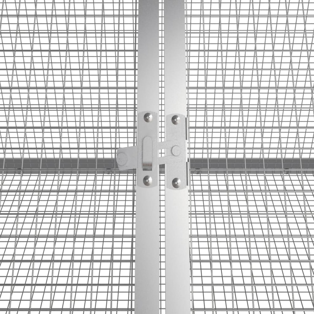 Cage pour lapin gris 201,5x80,5x71 cm acier galvanisé