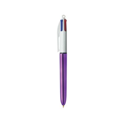 BIC 4 Couleurs Shine - Stylo à bille 4 couleurs - corps violet