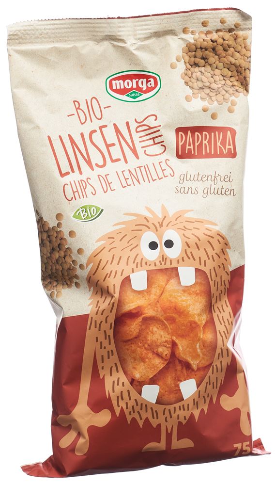 MORGA Linsen Chips mit Paprika Bio glutenfrei 75 g