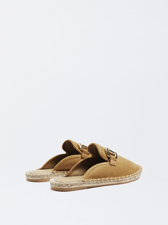 Mules com fivela de juta - Bege