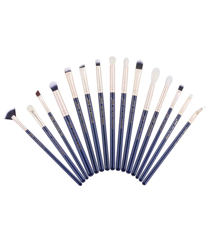 Jessup Beauty - Conjunto de pincéis de 15 peças - T477: Prussian Blue / Golden Sands