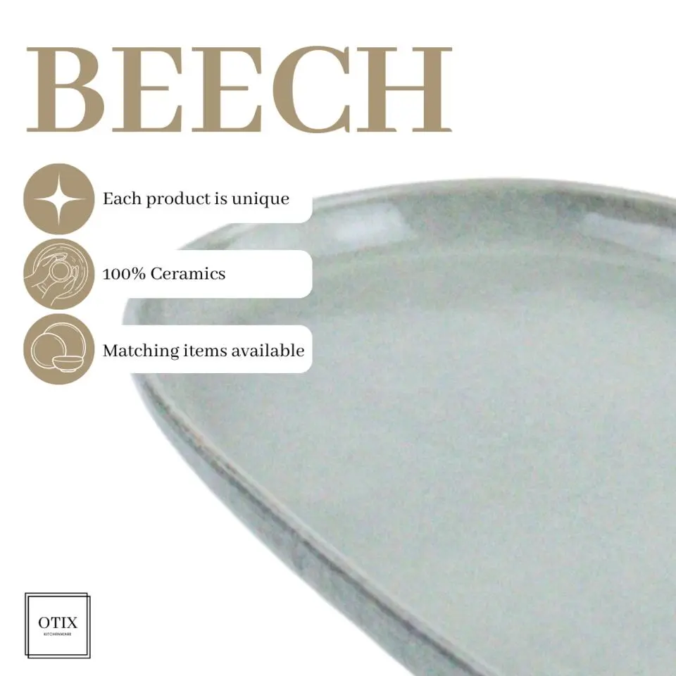 OTIX Serveerschaal Tapas Schaal Set van 2 37x21 Aardewerk BEECH
