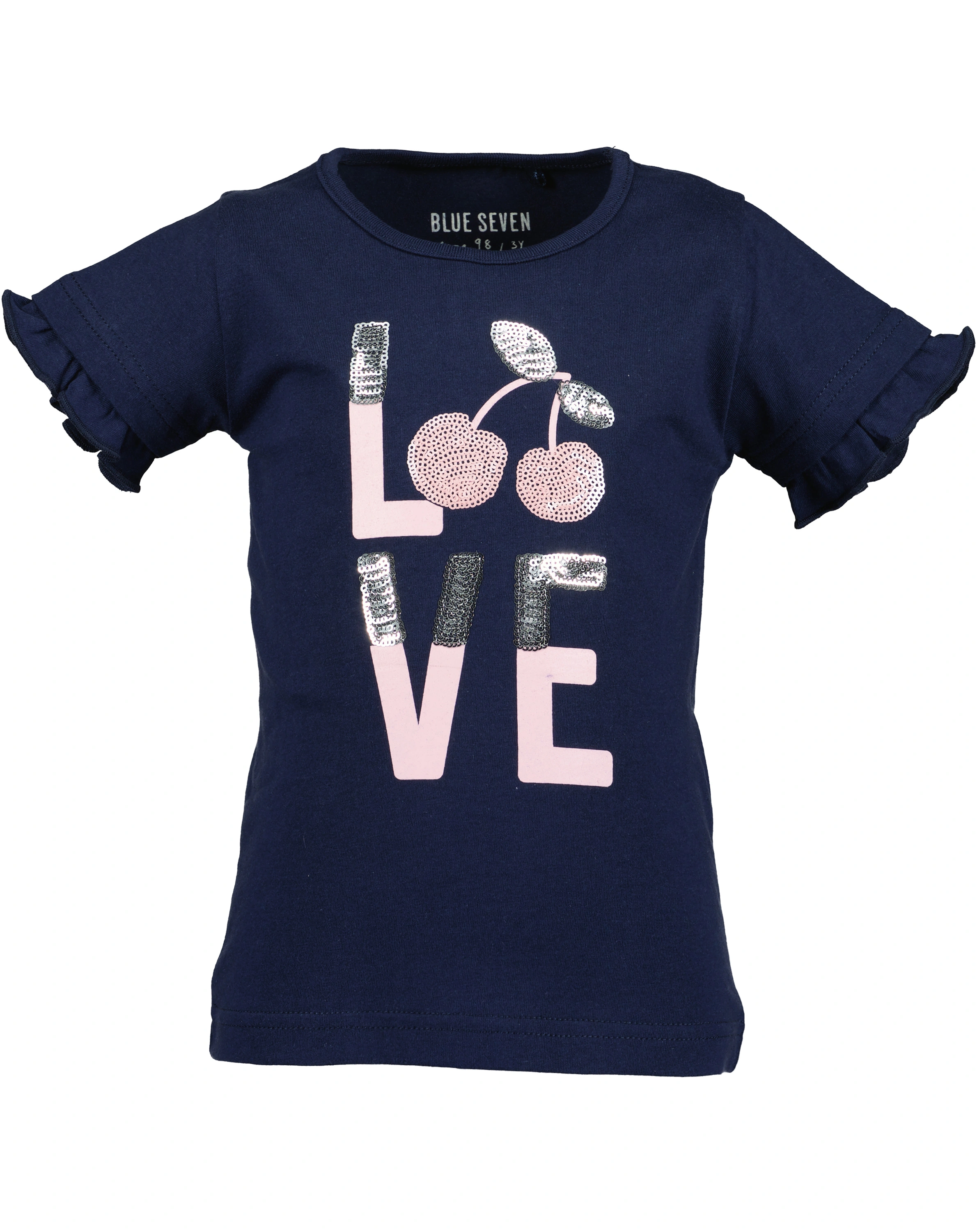 T-Shirt LOVE mit Pailletten in ultramarin