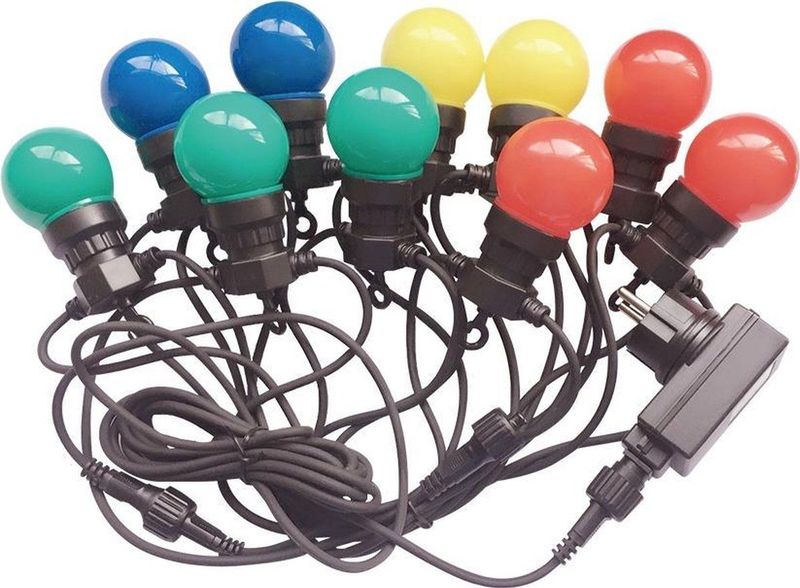Lichtketting - 20-Bol - RGBY - 10 Meter - 0,5 Watt - Waterdicht