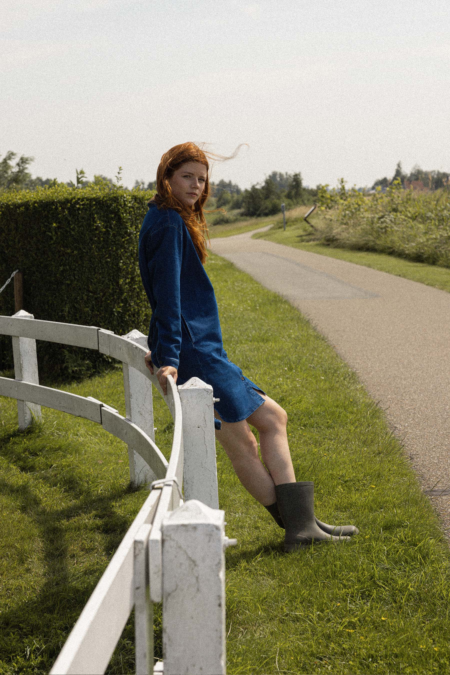 jurk van jogger denim stof