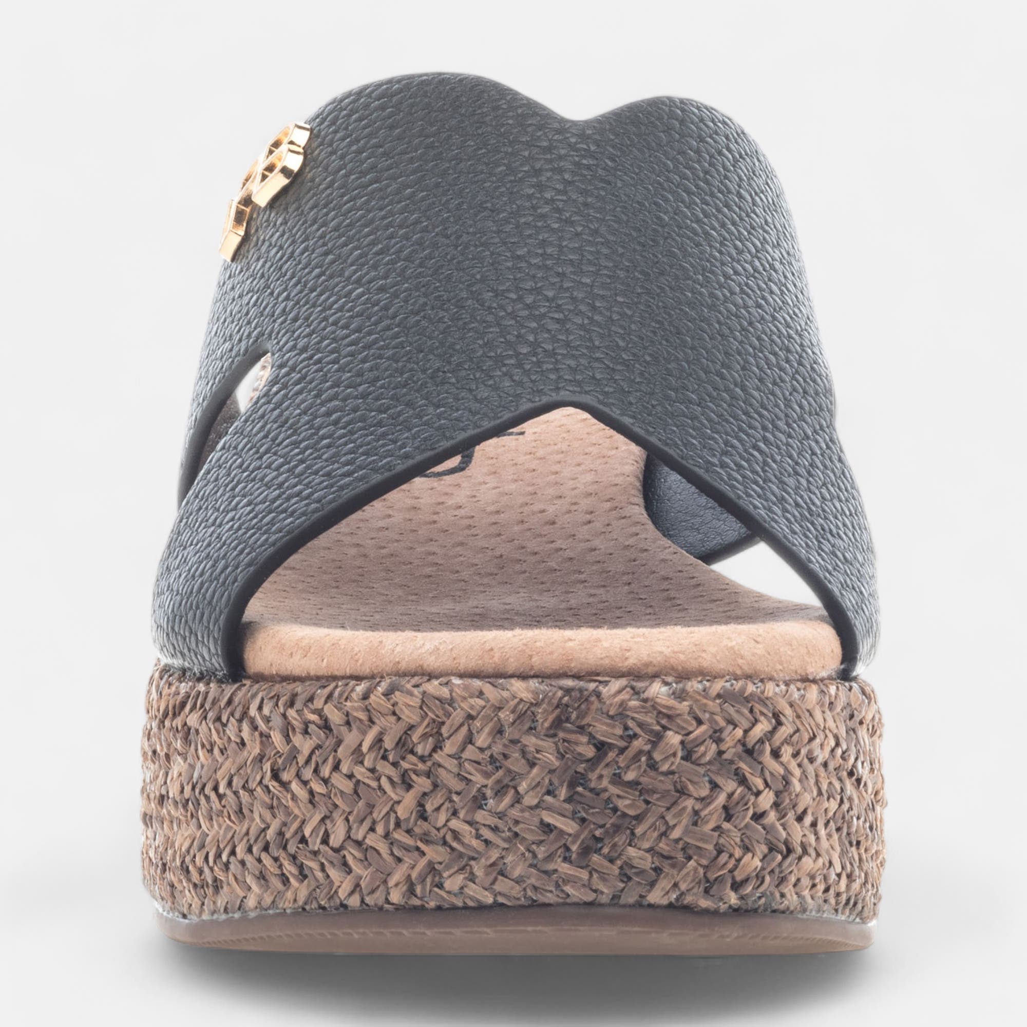 Mules à talon compensé Femme noir