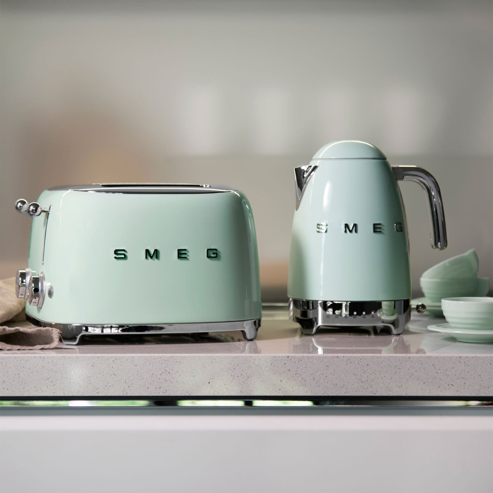 SMEG Toaster 4-Schlitz Retro Pastellgrün