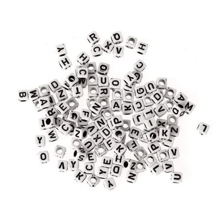 Glorex Baby-Armband Alphabet 5x5mm, schwarz weiß