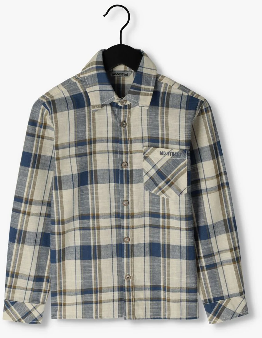 MOODSTREET blauwe moodstreet casual overhemd check shirt long sleeve