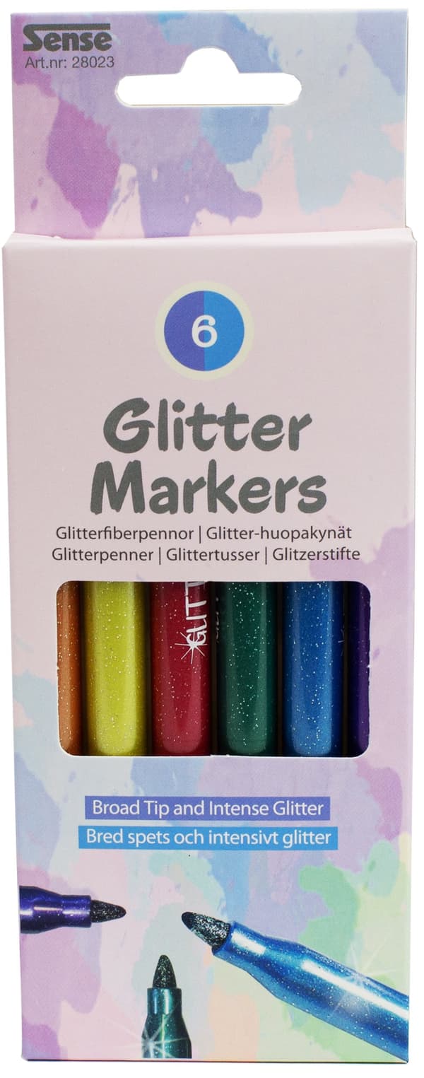 Tusj Glitter 6 stk. Sense