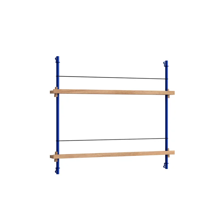 Moebe - Zeitungsregal, 85 x 65 cm, Eiche natur / deep blue