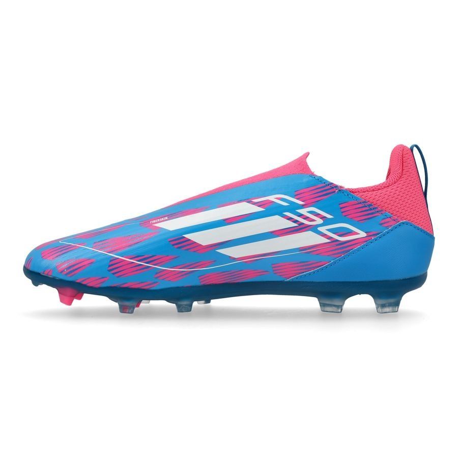 adidas F50 League Laceless FG/AG Reemergence - Bleu/Blanc/Rose Enfant
