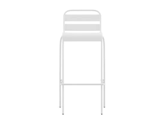 Lot de 2 chaises hautes de jardin empilables en métal - Blanc - MIRMANDE de MYLIA