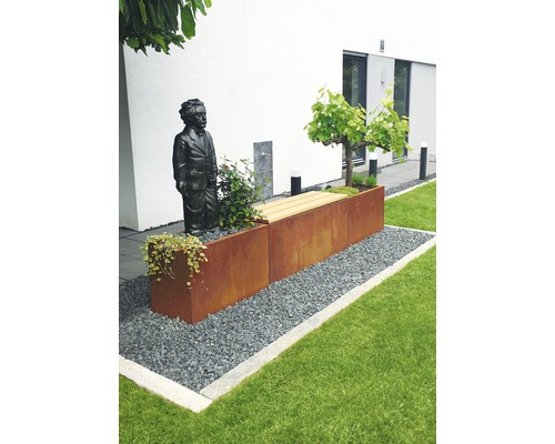 Palatino Lotte plantenbak, Cortenstaal, 120 x 40 x 50 cm, roest