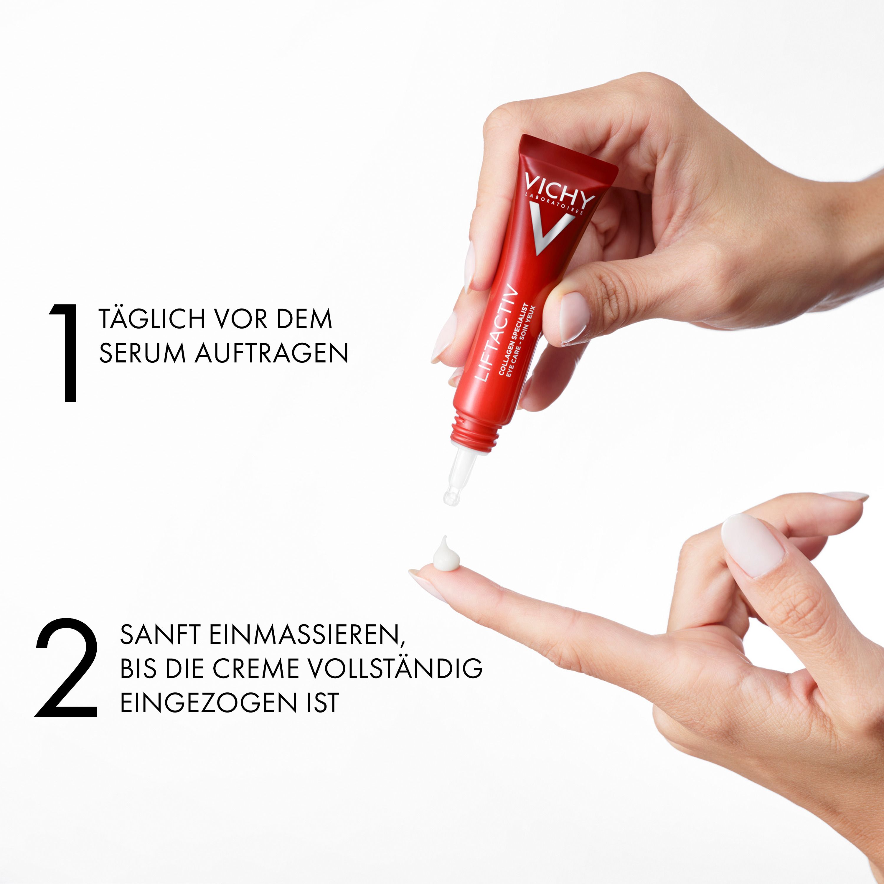 Vichy Liftactiv Collagen Specialist Augenpflege: Mildert sichtbar Krähenfüße, Tränensäcke und Augenringe.