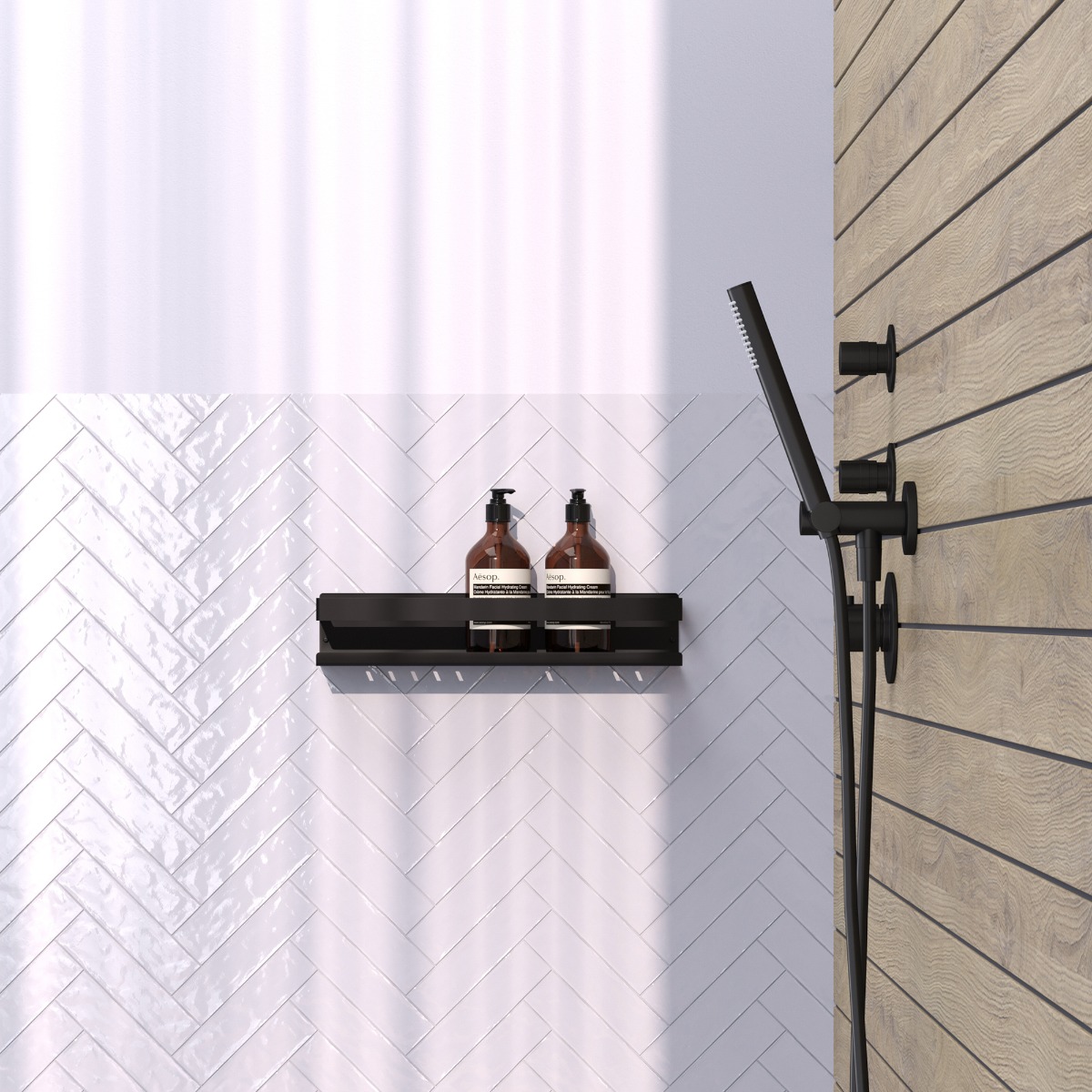 Brauer Black Edition doucherek 40cm mat zwart