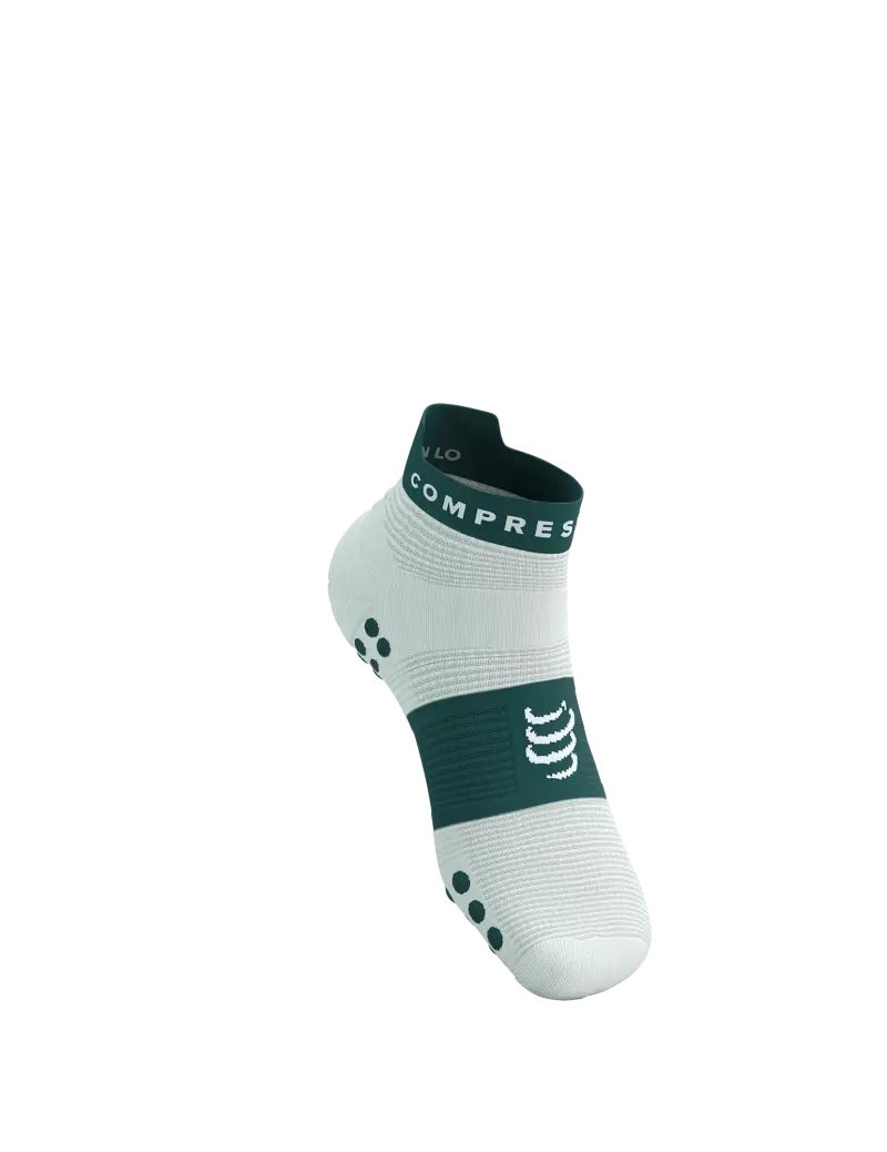Compressport Pro Racing v4.0 Run Low Compressiesokken Wit/Groen