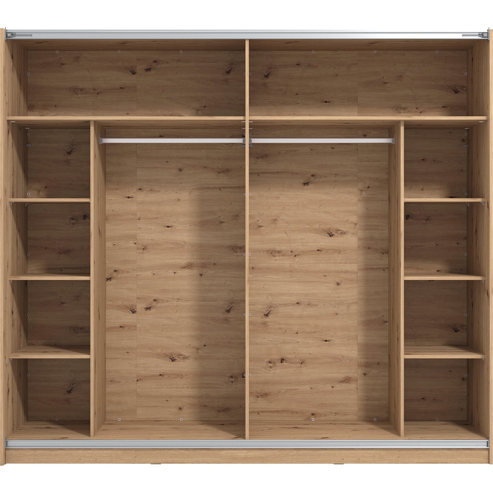 Schwebetürenschrank Sierra Melamin 237 x 210 x 62,5 cm, mit Spiegel artisan