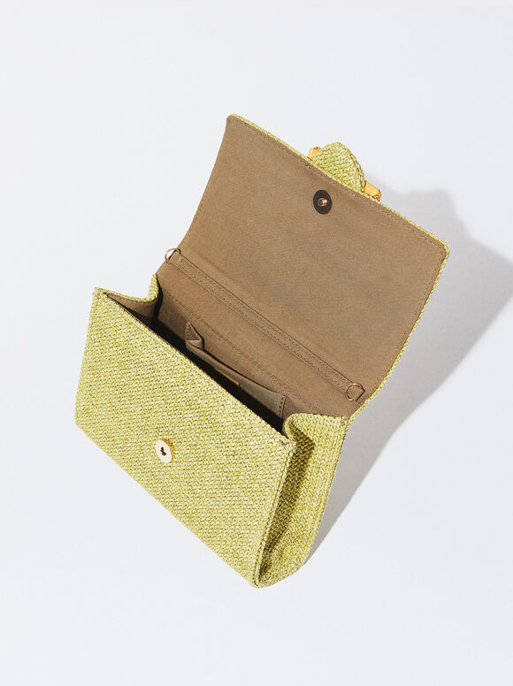 Bolso Badolera Efecto Paja - Verde