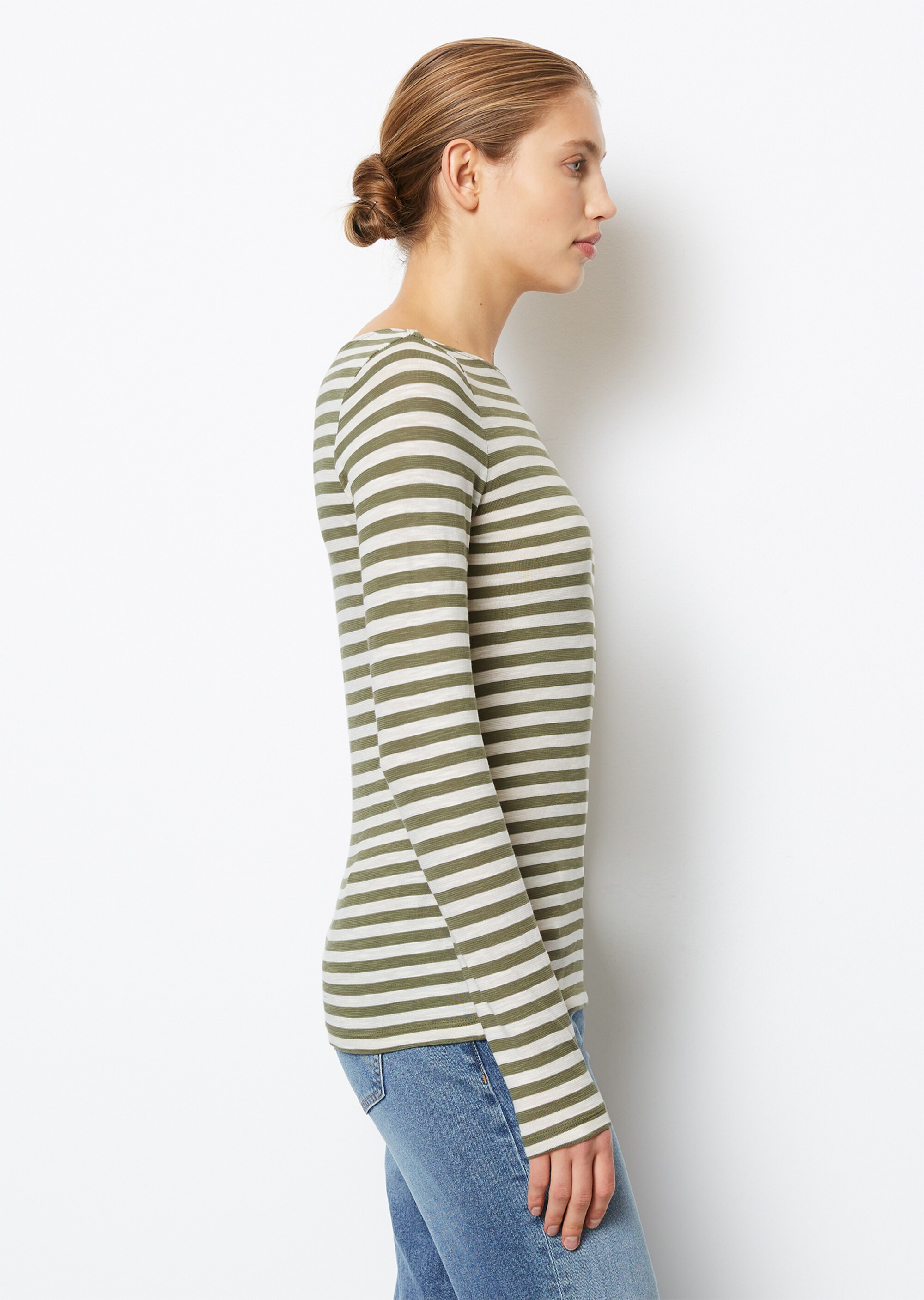 Ringel-Longsleeve regularaus Slubjersey