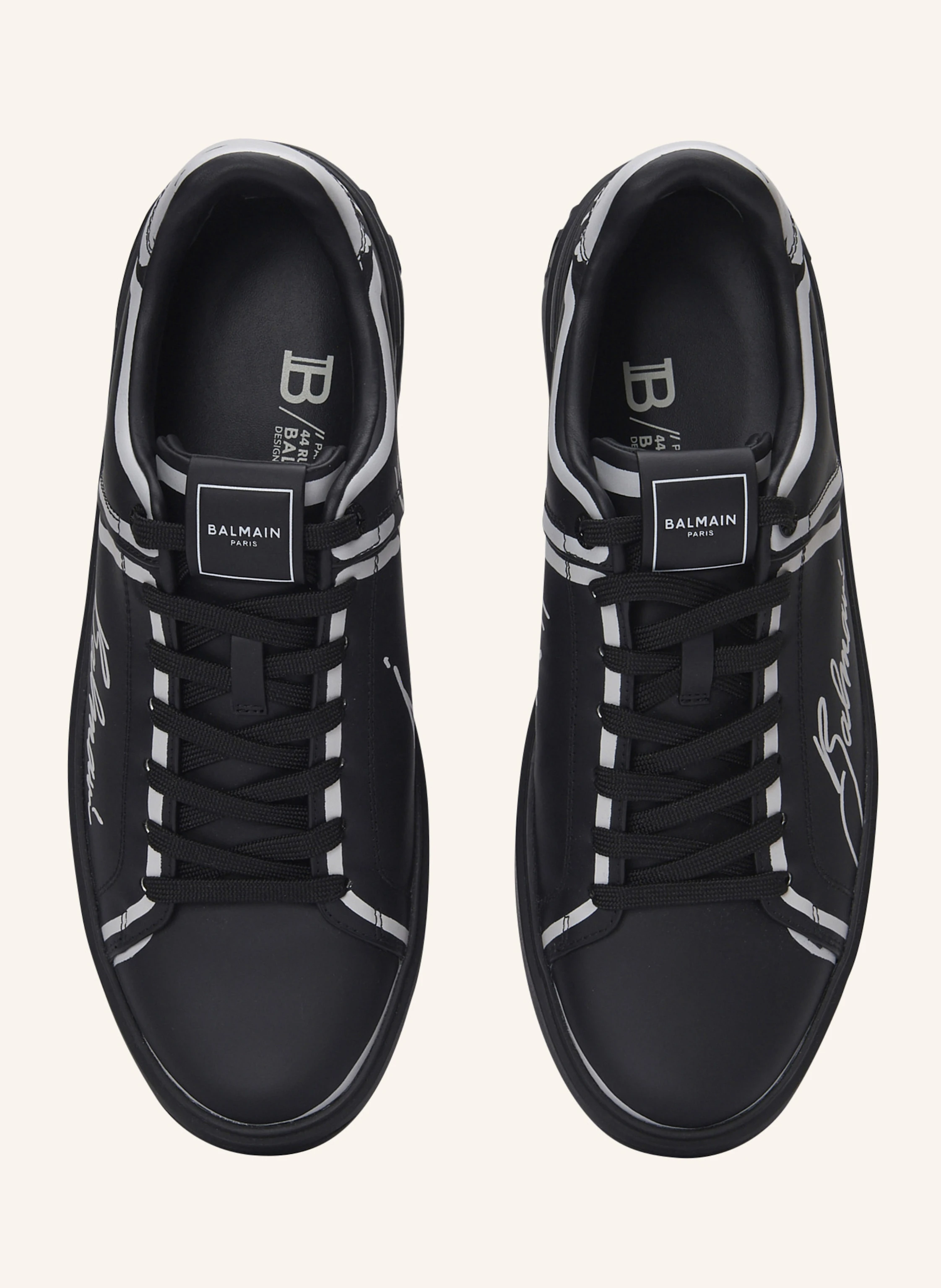 BALMAIN Sneakers B-Court aus bedrucktem Kalbsleder