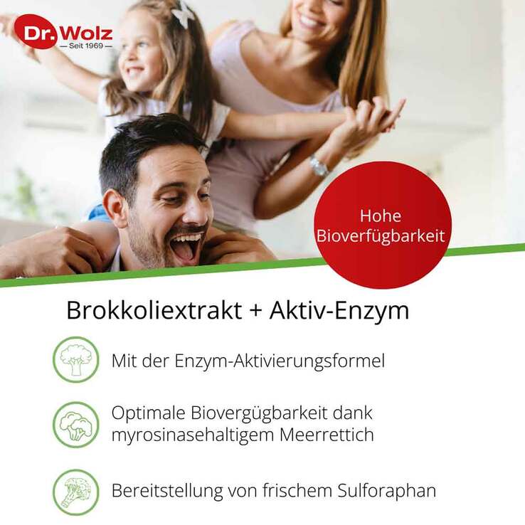 Brokkoliextrakt + Aktiv-Enzym Dr. Wolz magensaftresistent Kapseln , 60 St