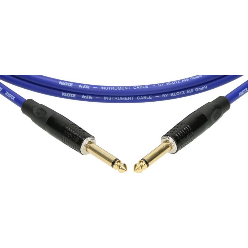 Klotz KIKKG3.0PPBL instrumentkabel TS 6.3mm jack-jack blauw 3m