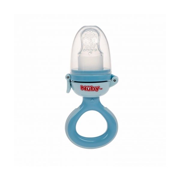 Nûby Sabbelzakje Nibbler Siliconen Blauw 6mnd+