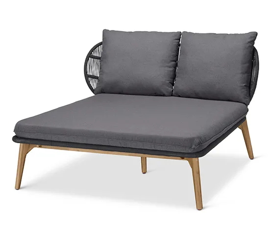 Daybed mit Kopfteil mit Textilgeflecht