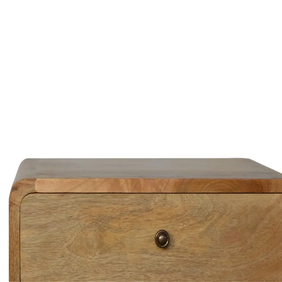Artisan Furniture Massief Houten Gebogen Eiken Nachtkastje