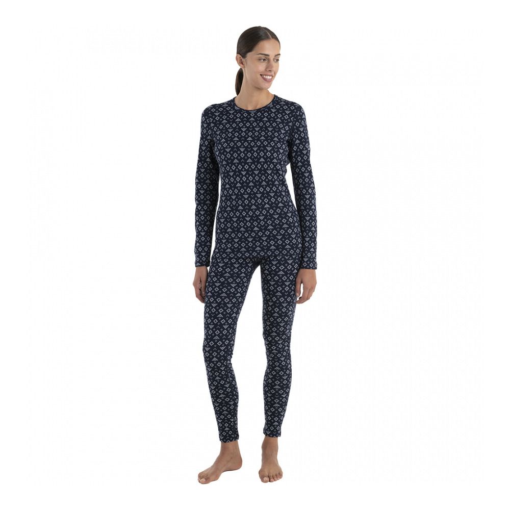 Icebreaker 260 VERTEX CREWE FIRST SNOW - Sous-couche Femme midnight navy/snow/j