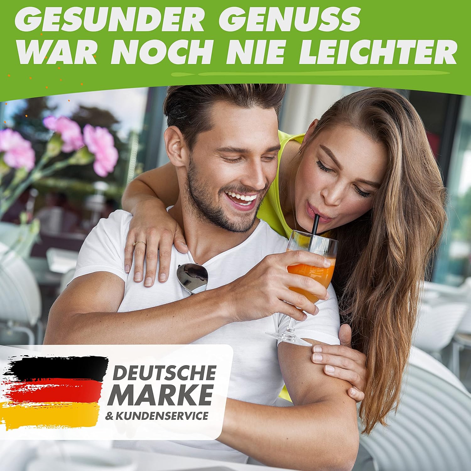 Nutrilovers Entsafter Slow Juicer MINI-PRESS Obst und Gemüse - Deutsche Marke - Kompaktes Design Edelstahl, 100% BPA-frei, Leichte Reinigung - Inkl. Rezepte-Ebook + Nutri-App
