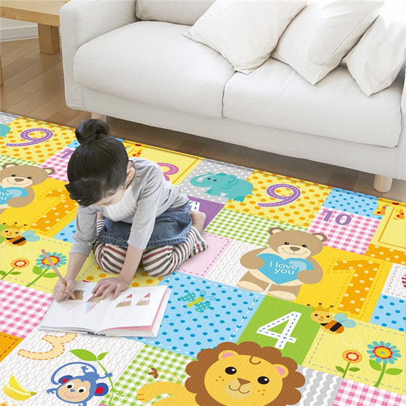 (180x100cm) Faltbare Schaumstoff Baby Spielmatte Doppelseitiger Krabbel Boden mit Aufbewahrungstasche - Bunt
